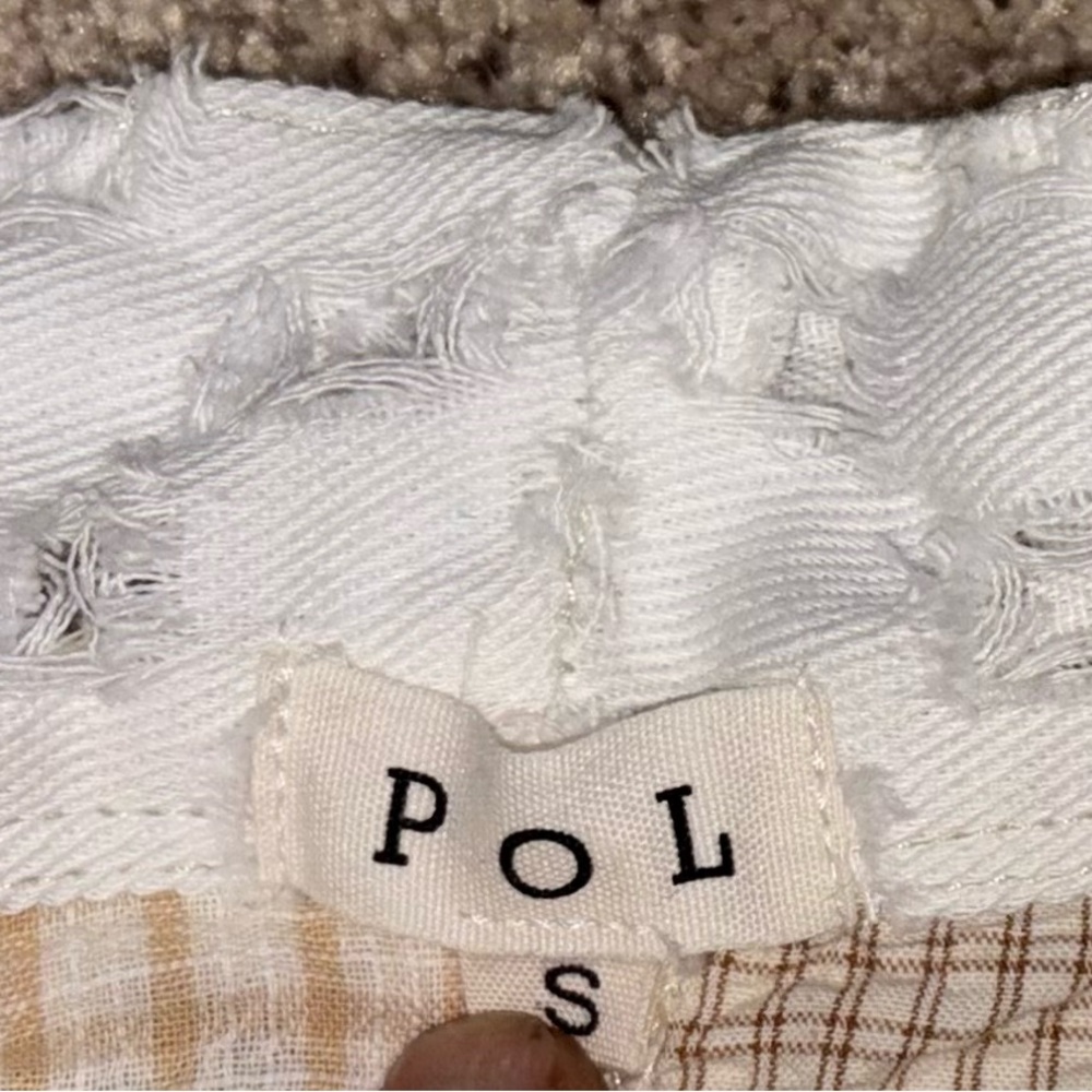 Pol Patchwork Plaid Buttonup Shirt Shacket Bohemi… - image 5